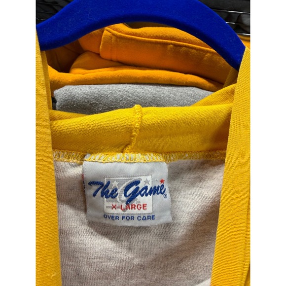 Vintage 1993 Minnesota Vikings The Game Hooded Shirt XL Colorblock NFL 90s Gray - Picture 4 of 8